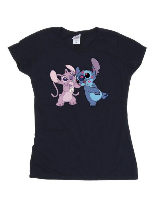 Disney - T-shirt motif Lilo et Stitch motif/style bisou - Kiabi