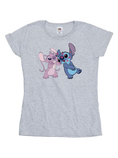 Disney - T-shirt motif Lilo et Stitch motif/style bisou - Kiabi