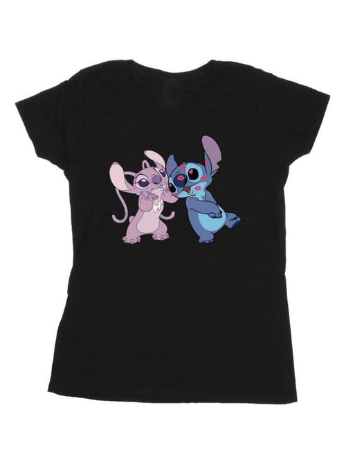 Disney - T-shirt motif Lilo et Stitch motif/style bisou - Kiabi
