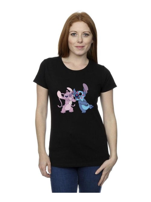 Disney - T-shirt motif Lilo et Stitch motif/style bisou - Kiabi