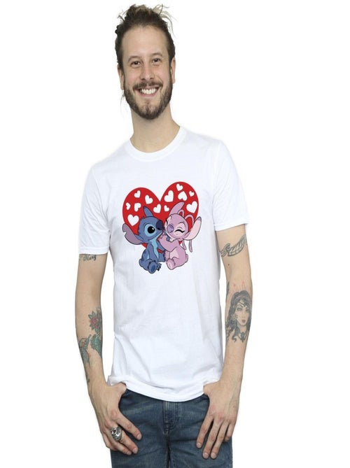 Disney - T-shirt motif Lilo et Stitch motif/style Cœurs - Kiabi
