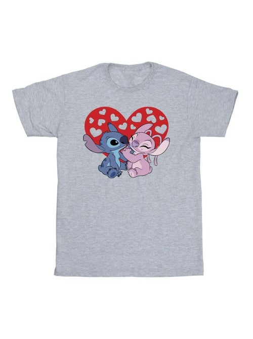 Disney - T-shirt motif Lilo et Stitch motif/style Cœurs - Kiabi