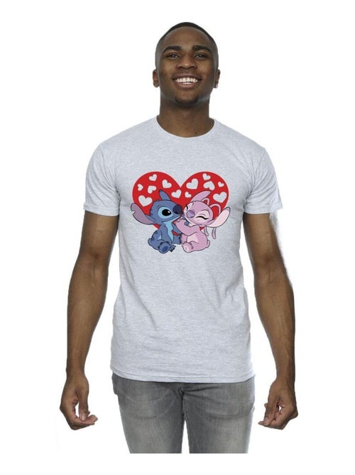 Disney - T-shirt motif Lilo et Stitch motif/style Cœurs - Kiabi