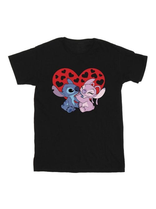 Disney - T-shirt motif Lilo et Stitch motif/style Cœurs - Kiabi