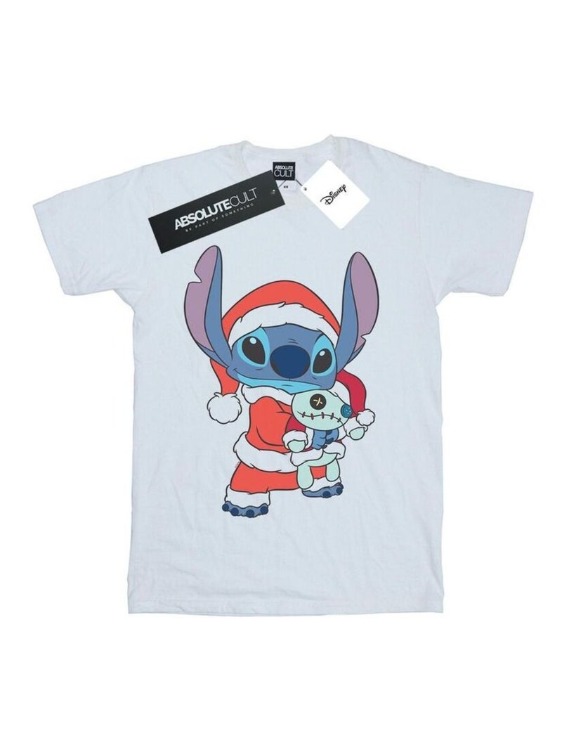 Disney - T-shirt motif Lilo et Stitch motif/style Noël Blanc - Kiabi