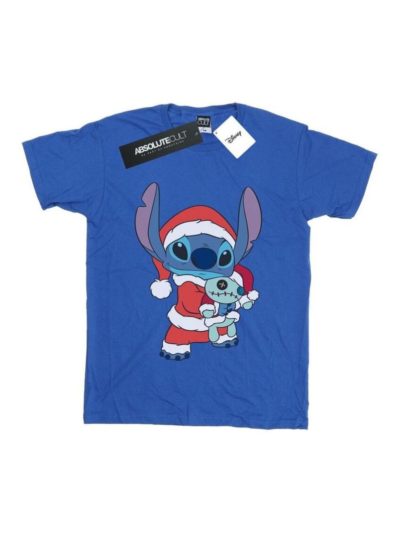 Disney - T-shirt motif Lilo et Stitch motif/style Noël Bleu roi - Kiabi