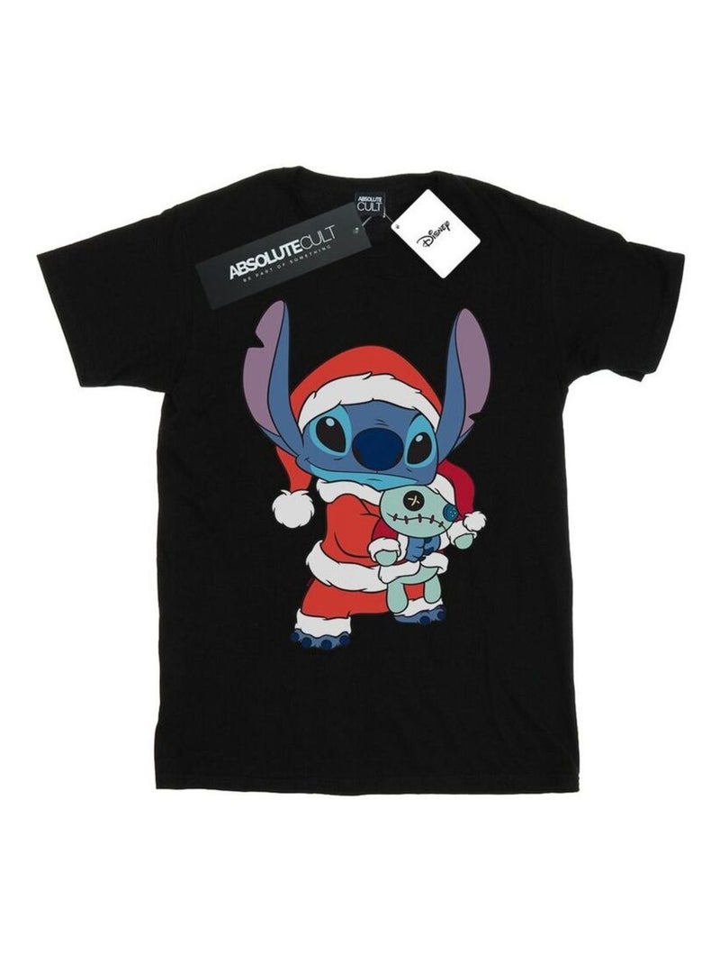 Disney - T-shirt motif Lilo et Stitch motif/style Noël Noir - Kiabi