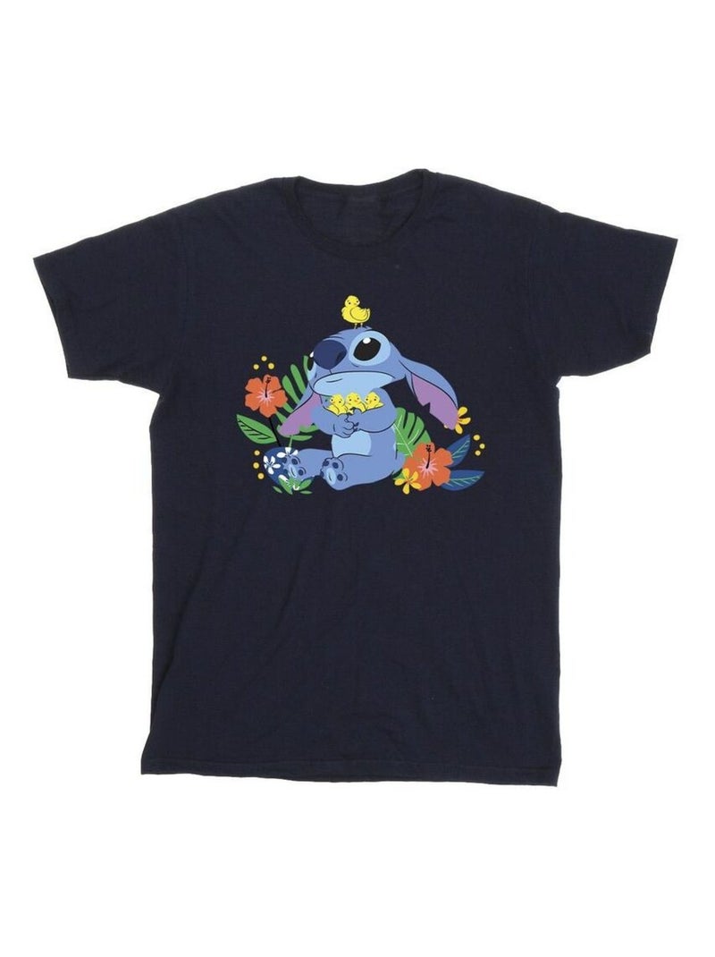 Disney - T-shirt motif Lilo et Stitch motif/style Oiseaux Bleu marine - Kiabi