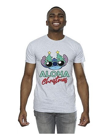 Disney - T-shirt motif Lilo et Stitch motif/style sapin de Noël