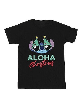 Disney - T-shirt motif Lilo et Stitch motif/style sapin de Noël