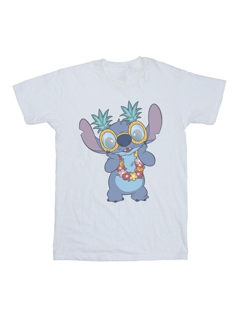 Disney - T-shirt motif Lilo et Stitch TROPICAL FUN Blanc - Kiabi
