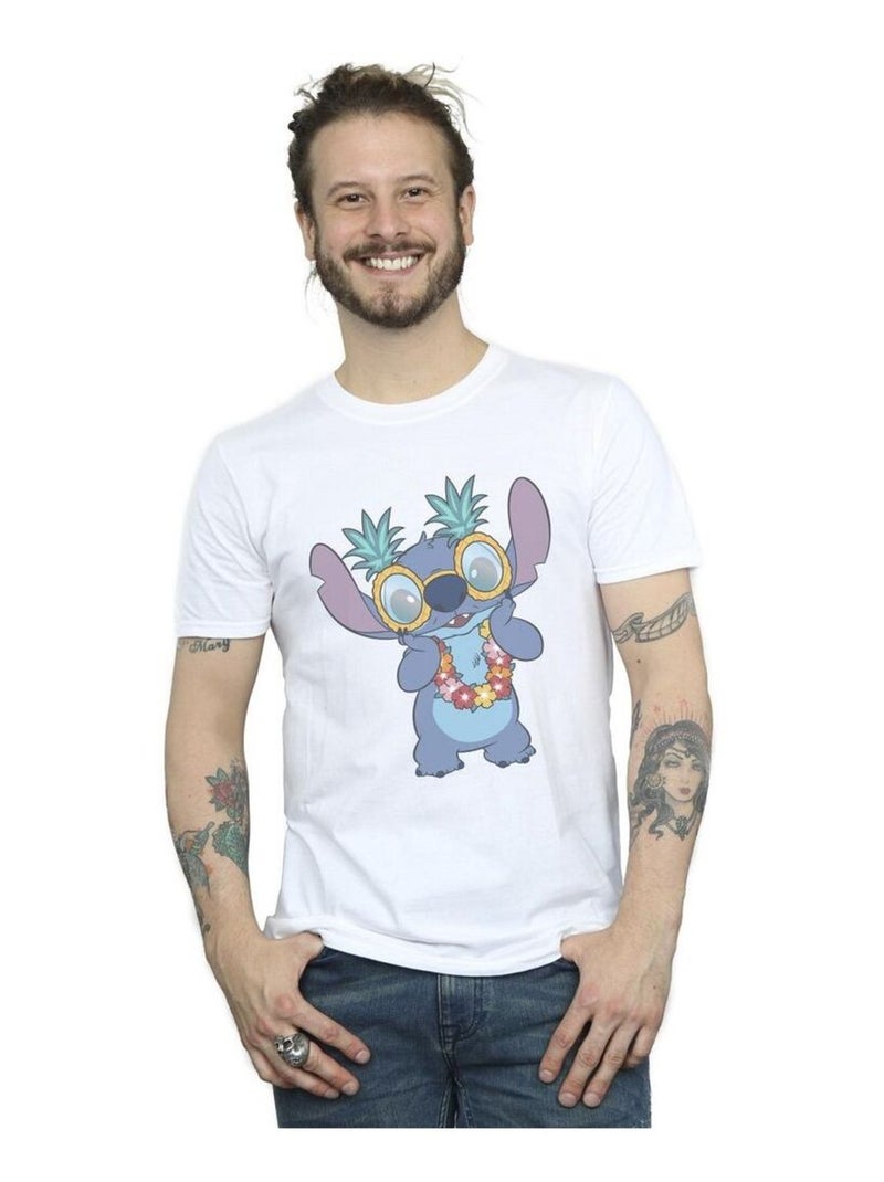 Disney - T-shirt motif Lilo et Stitch TROPICAL FUN Blanc - Kiabi