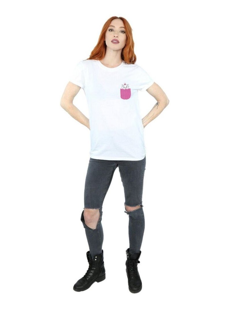 Disney - T-shirt motif Marie motif/style Poitrine ARISTOCATS Blanc - Kiabi