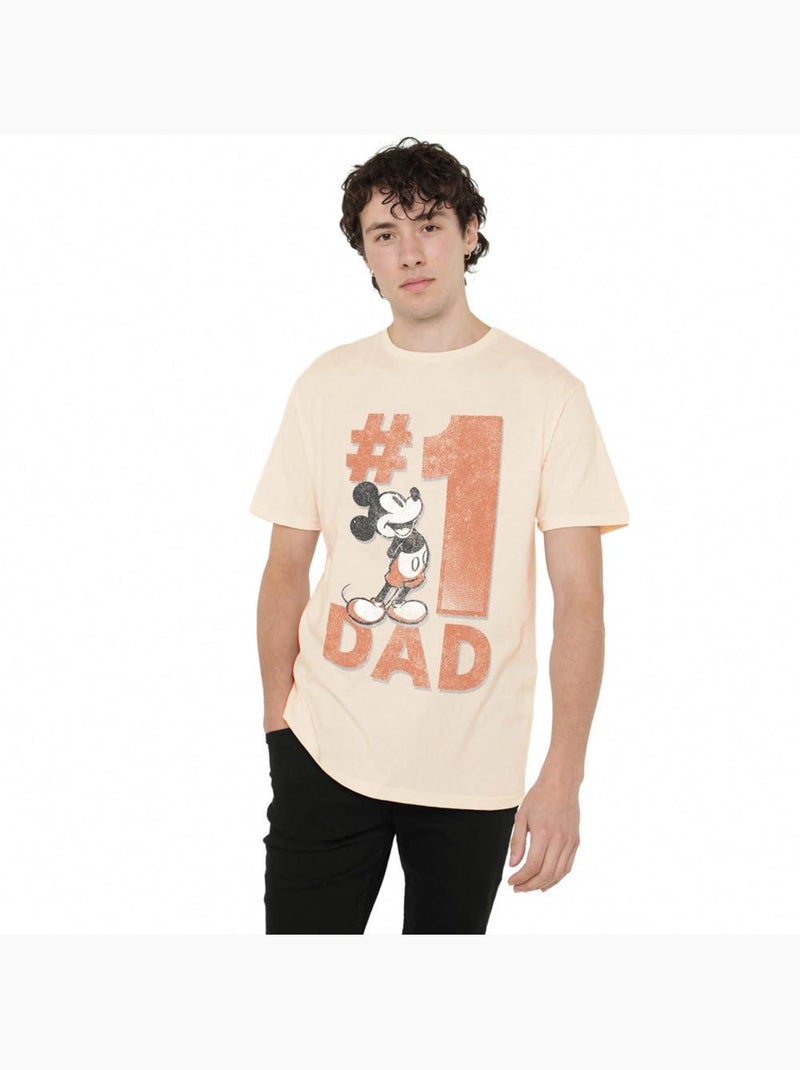 Disney - T-shirt motif Mickey Mouse Blanc Beige - Kiabi