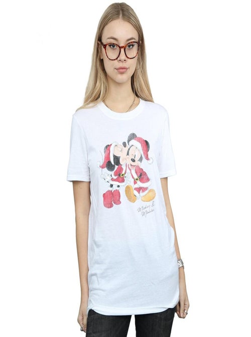 Disney - T-shirt motif Mickey Mouse et Minnie Mouse motif/style bisou de Noël - Kiabi