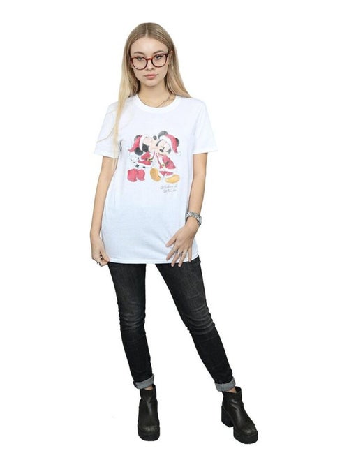 Disney - T-shirt motif Mickey Mouse et Minnie Mouse motif/style bisou de Noël - Kiabi
