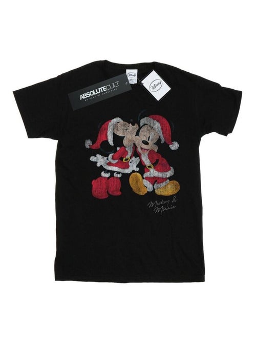 Disney - T-shirt motif Mickey Mouse et Minnie Mouse motif/style bisou de Noël - Kiabi Disney - T-shirt motif Mickey Mouse et Minnie Mouse motif/style bisou de Noël - Kiabi