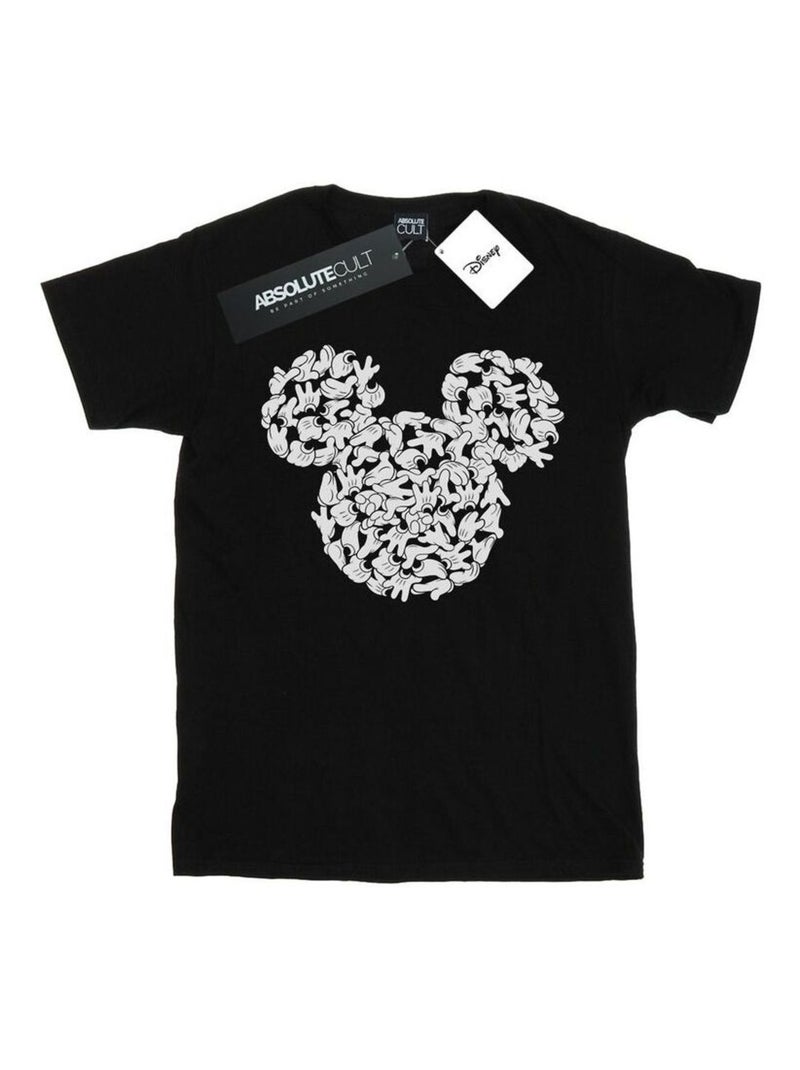 Disney - T-shirt motif Mickey Mouse HEAD OF HANDS Noir - Kiabi