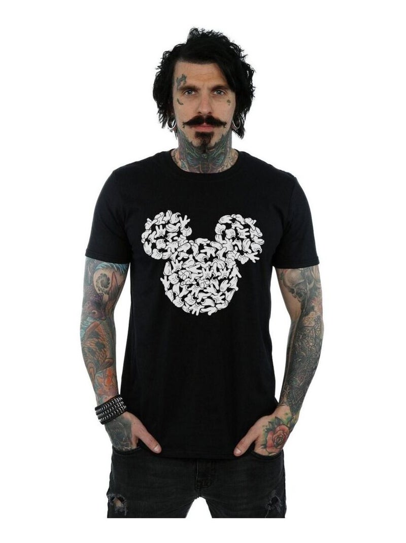 Disney - T-shirt motif Mickey Mouse HEAD OF HANDS Noir - Kiabi