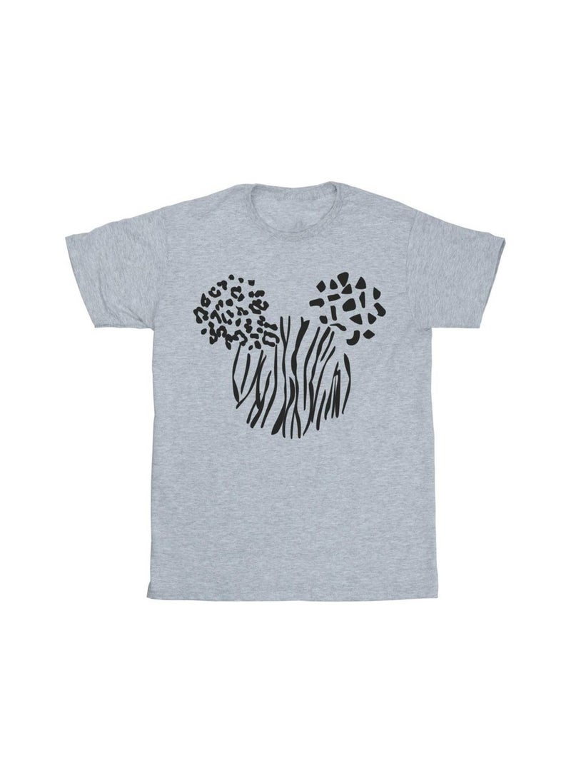 Disney - T-shirt motif Mickey Mouse motif/style Animaux Gris chiné - Kiabi