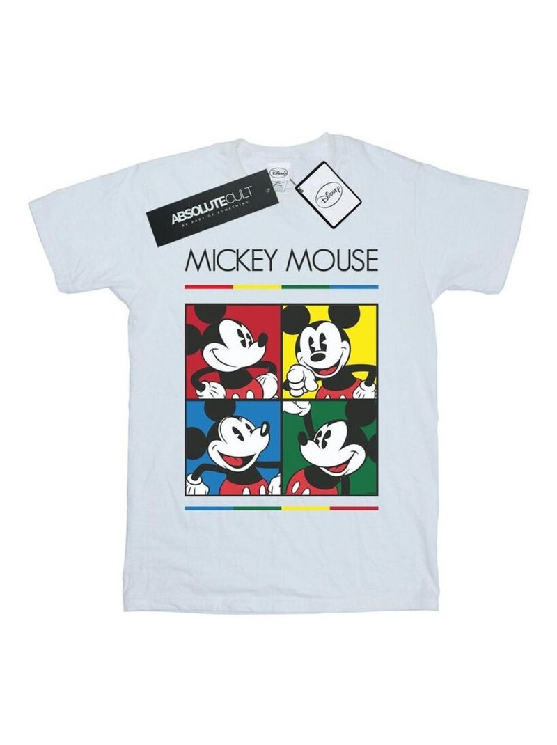 Disney - T-shirt motif Mickey Mouse motif/style Carré Blanc - Kiabi
