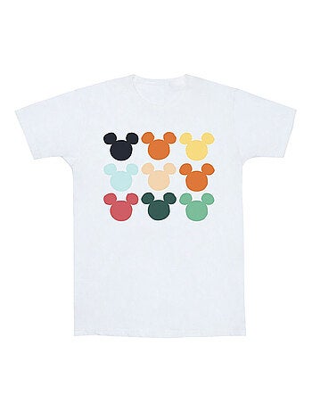 Disney - T-shirt motif Mickey Mouse motif/style Carré de têtes