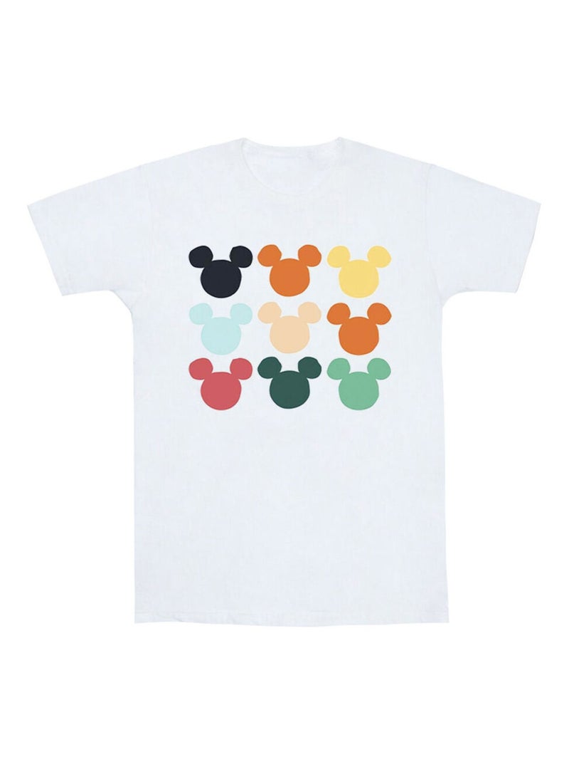 Disney - T-shirt motif Mickey Mouse motif/style Carré de têtes Blanc - Kiabi