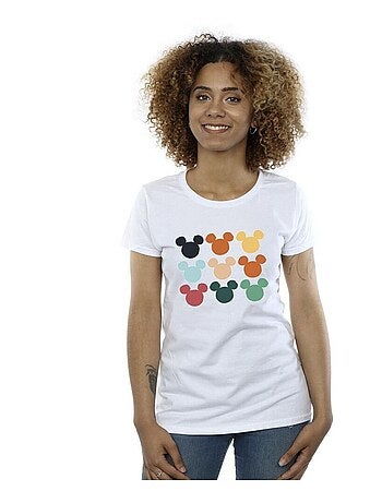 Disney - T-shirt motif Mickey Mouse motif/style Carré de têtes