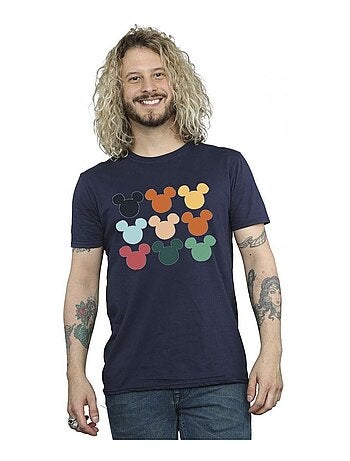 Disney - T-shirt motif Mickey Mouse motif/style Carré de têtes