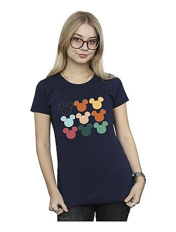 Disney - T-shirt motif Mickey Mouse motif/style Carré de têtes