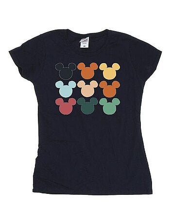 Disney - T-shirt motif Mickey Mouse motif/style Carré de têtes