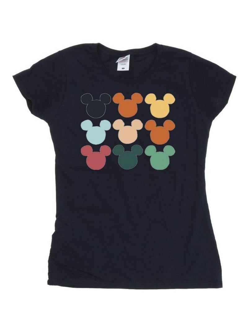 Disney - T-shirt motif Mickey Mouse motif/style Carré de têtes Bleu marine - Kiabi