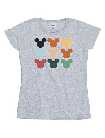 Disney - T-shirt motif Mickey Mouse motif/style Carré de têtes