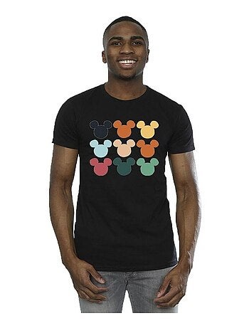 Disney - T-shirt motif Mickey Mouse motif/style Carré de têtes
