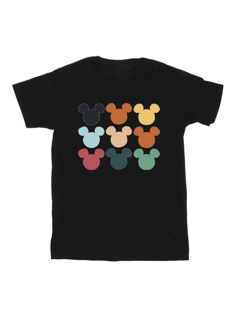 Disney - T-shirt motif Mickey Mouse motif/style Carré de têtes Noir - Kiabi