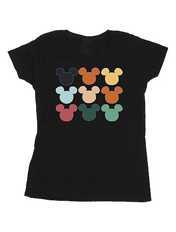 Disney - T-shirt motif Mickey Mouse motif/style Carré de têtes