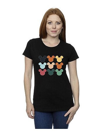 Disney - T-shirt motif Mickey Mouse motif/style Carré de têtes