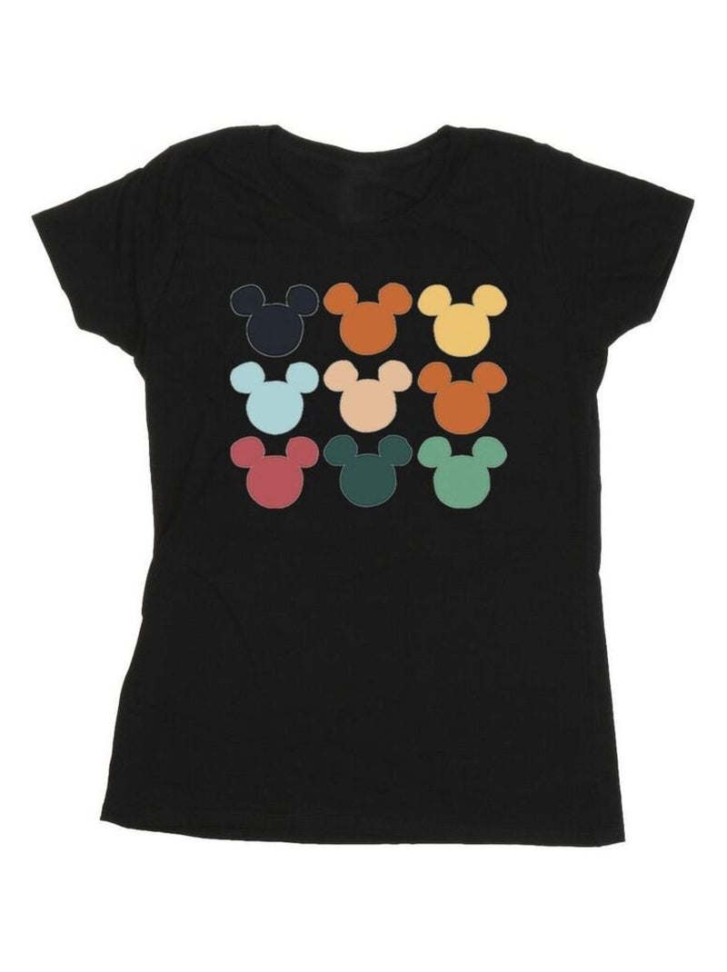 Disney - T-shirt motif Mickey Mouse motif/style Carré de têtes Noir - Kiabi