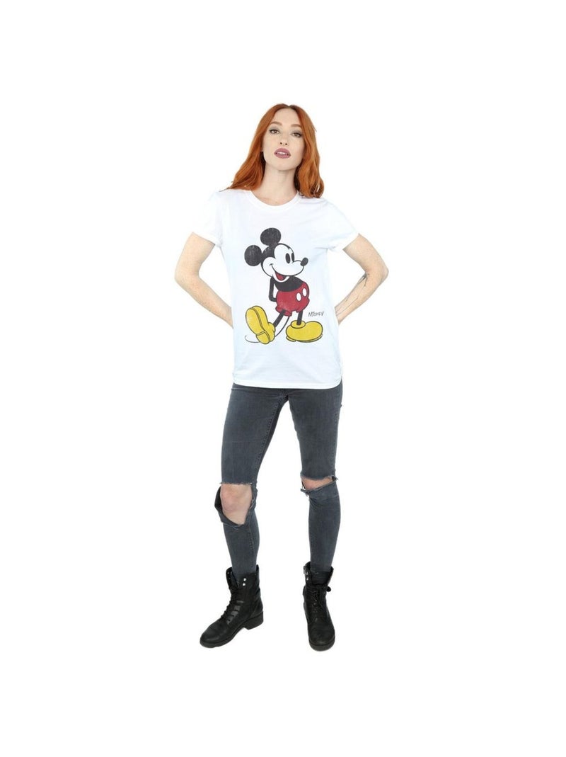 Disney - T-shirt motif Mickey Mouse motif/style Coup de pied Blanc - Kiabi