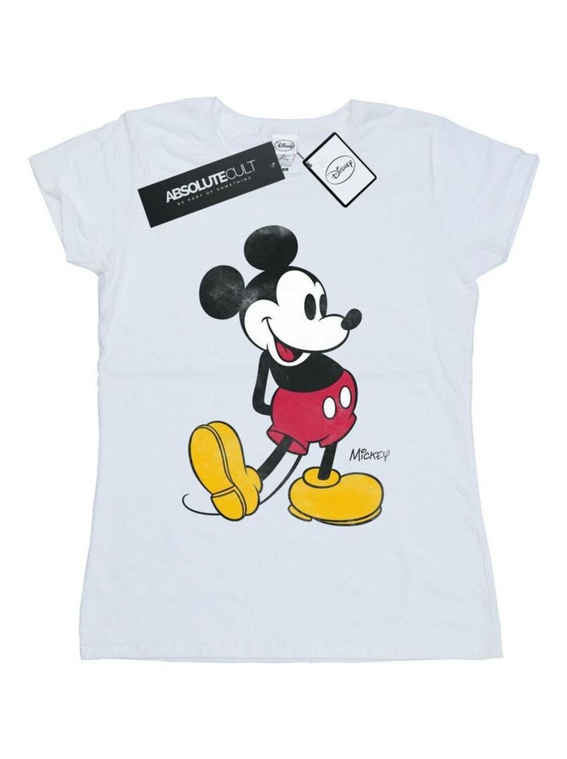 Disney - T-shirt motif Mickey Mouse motif/style Coup de pied Blanc - Kiabi