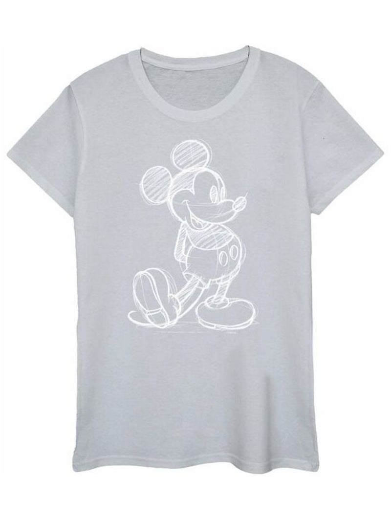 Disney - T-shirt motif Mickey Mouse motif/style Coup de pied Gris chiné - Kiabi
