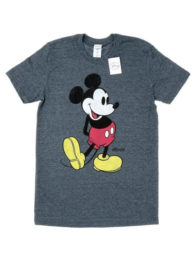 Disney - T-shirt motif Mickey Mouse motif/style Coup de pied Gris foncé - Kiabi