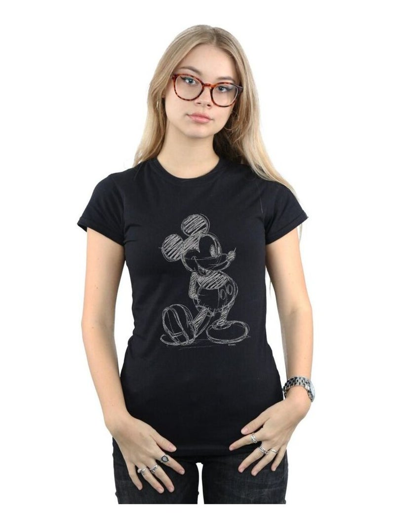 Disney - T-shirt motif Mickey Mouse motif/style Coup de pied Noir - Kiabi