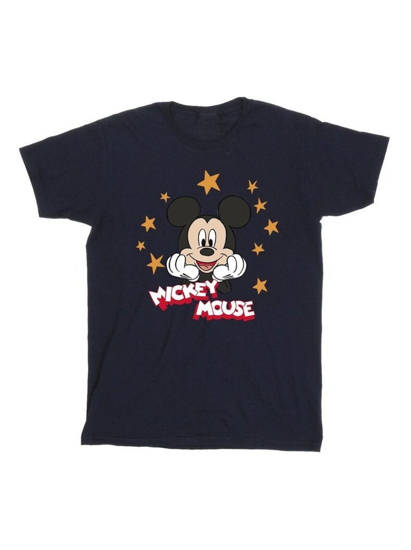 Disney - T-shirt motif Mickey Mouse motif/style Étoiles Bleu marine - Kiabi