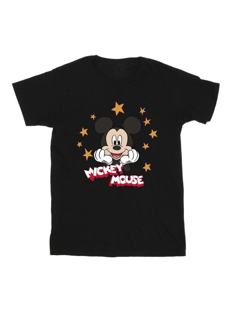 Disney - T-shirt motif Mickey Mouse motif/style Étoiles Noir - Kiabi