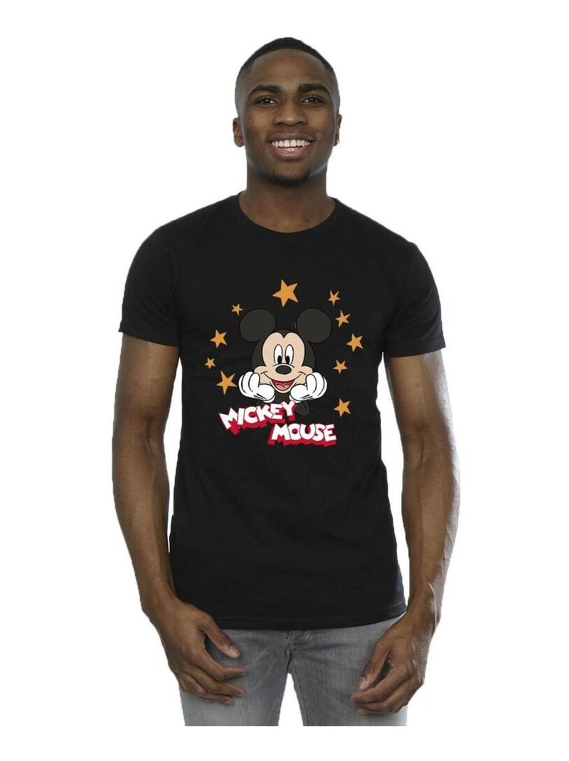 Disney - T-shirt motif Mickey Mouse motif/style Étoiles Noir - Kiabi