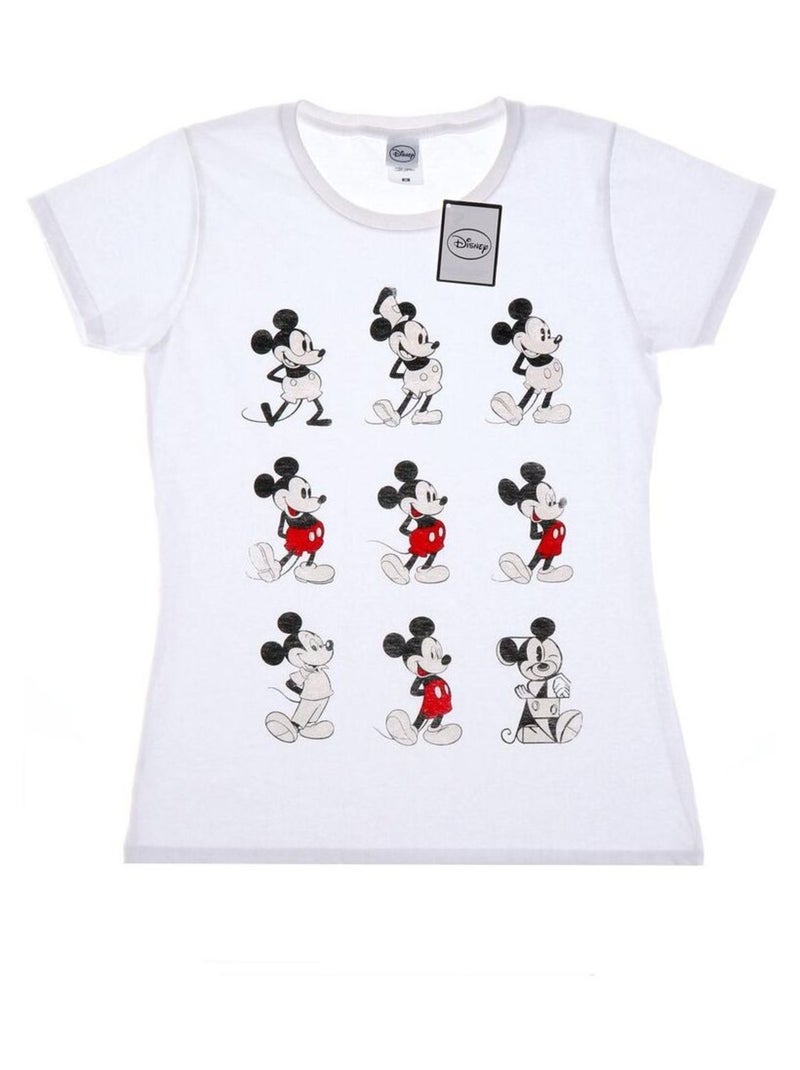 Disney - T-shirt motif Mickey Mouse motif/style Évolution EVOLUTION Blanc - Kiabi