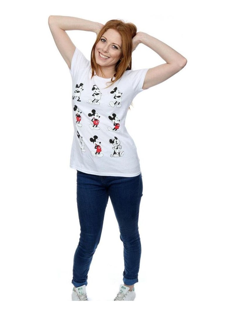 Disney - T-shirt motif Mickey Mouse motif/style Évolution EVOLUTION Blanc - Kiabi
