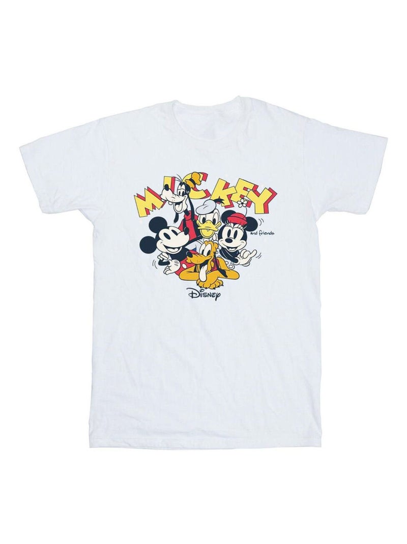 Disney - T-shirt motif Mickey Mouse motif/style groupe Blanc - Kiabi
