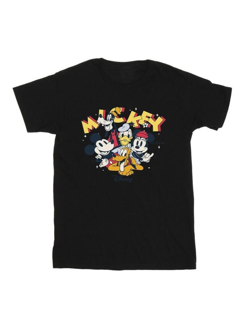 Disney - T-shirt motif Mickey Mouse motif/style groupe Noir - Kiabi